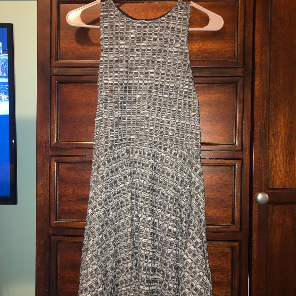Gray and black skater dress